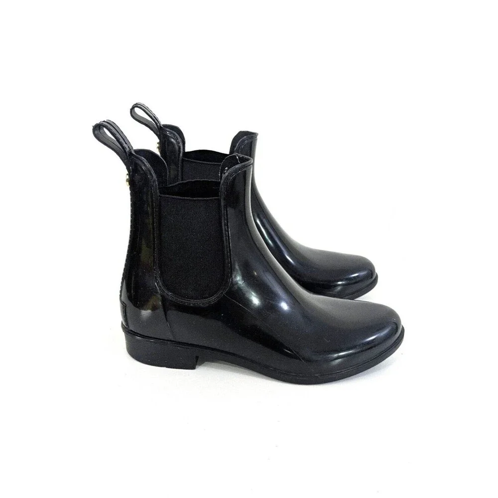 Sam Edelman Tinsley Black Patent Gloss Rubber Chelsea Boots - Size 5 Womens